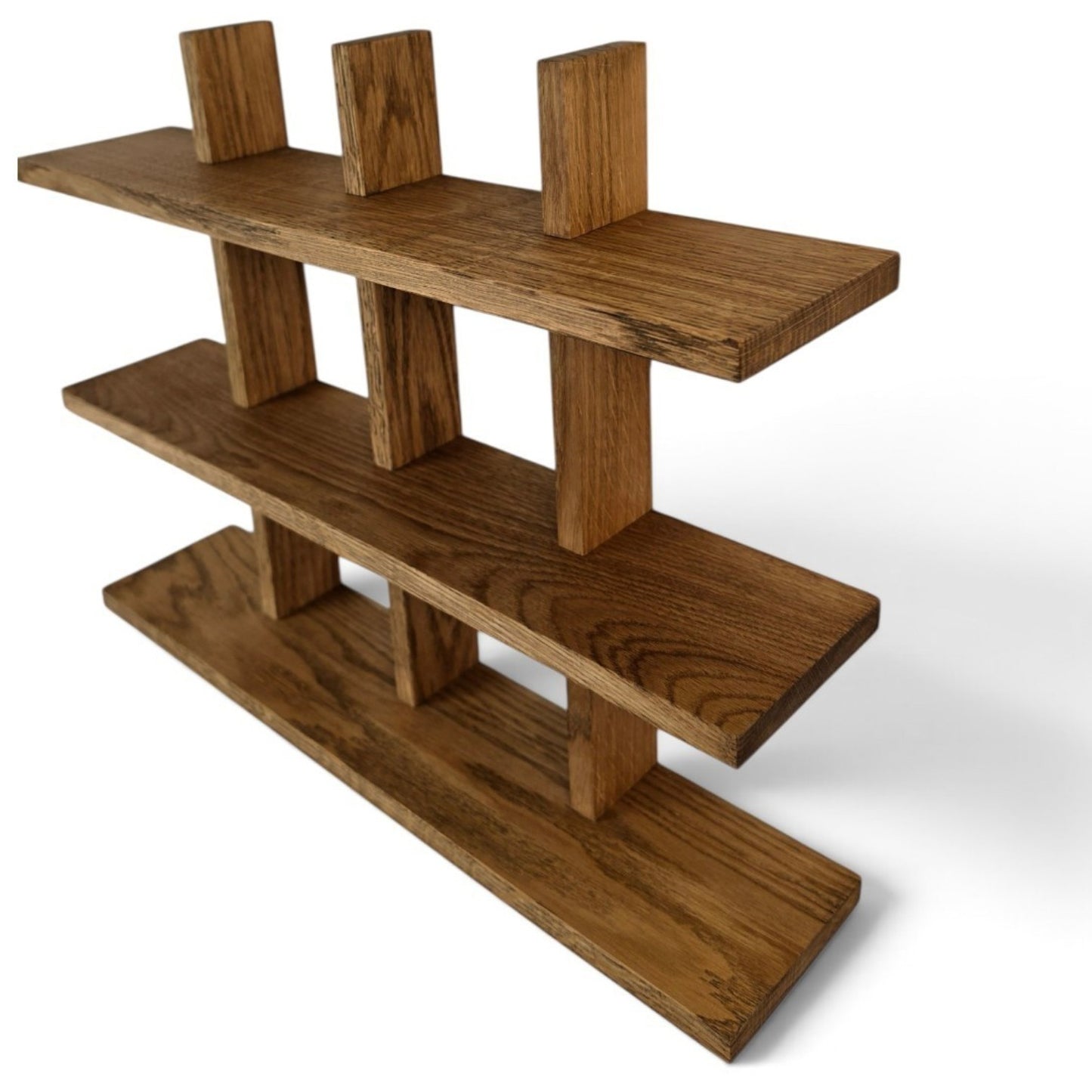 Hebe - the elegant solid oak mug rack with room for large mugs, handles, and small vases